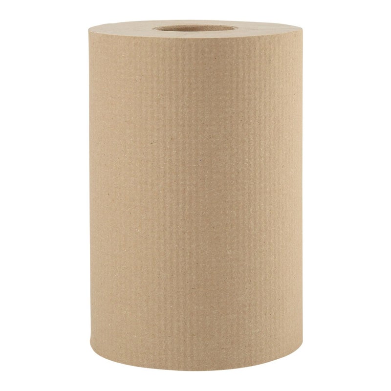 Boardwalk 6252 Hardwound Paper Towels, 8" x 350ft, 1-Ply Natural (Case of 12 Rolls) - Image 1